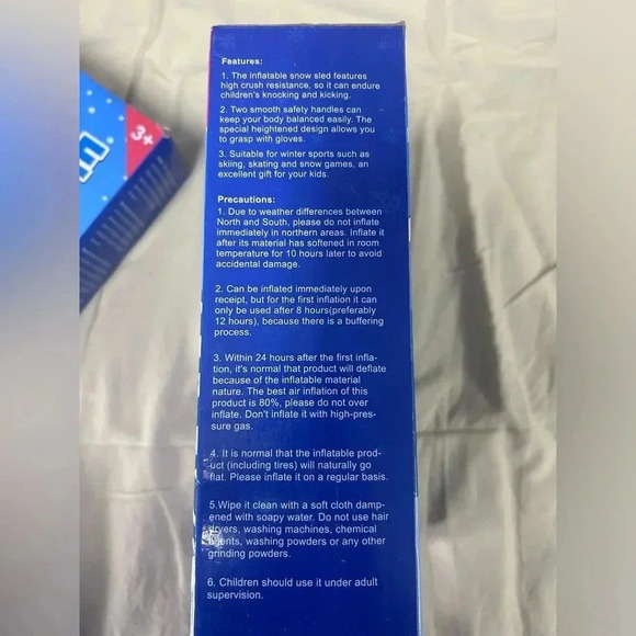 ❄️”Clispeed” NWT Inflatable Snow Sled Brand New in Box Never Opened🛷 - Picture 5 of 7